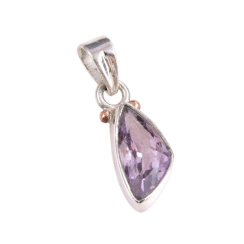 Natural Pink Amethyst Gemstone 925 Solid Sterling Silver Jewelry Pendant 1" T9J99