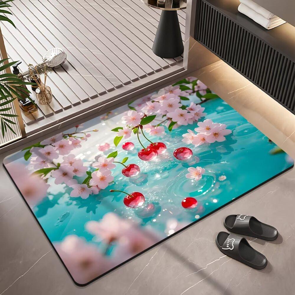 3D Expansion Wind Three-dimensional Diatom Mud Bathroom Floor Mat Absorbent Toilet Door Mat Home Non-slip Foot Mat