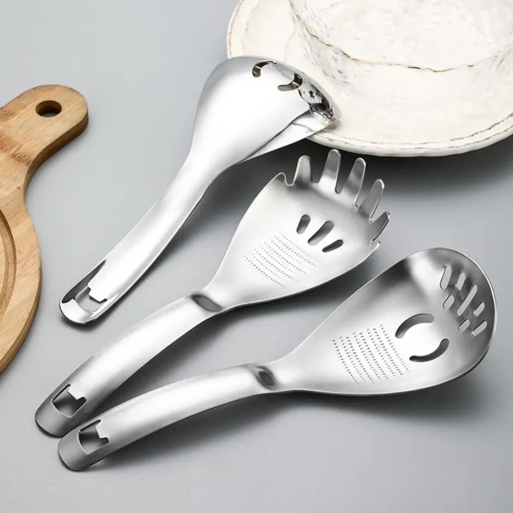 304 Stainless Steel Ginger Garlic Grinding Masher Draining Slotted Spoon Kitchen Use