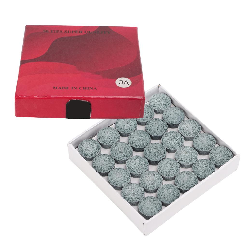 50 Stück/Set 14mm Queue-Spitzen 3A Ausgezeichnete Elastizität Billard Queue Stock Ersatzspitzen Grau