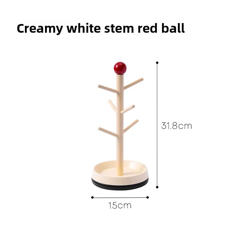 Cream-style Cup Draining Rack Kitchen and Bathroom Desktop Cosmetic Storage and Shelving Rack White pole red 1680₽