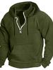 2024 Spring/Autumn Men's Plaid Stand Collar Zipper Knit Hoodie