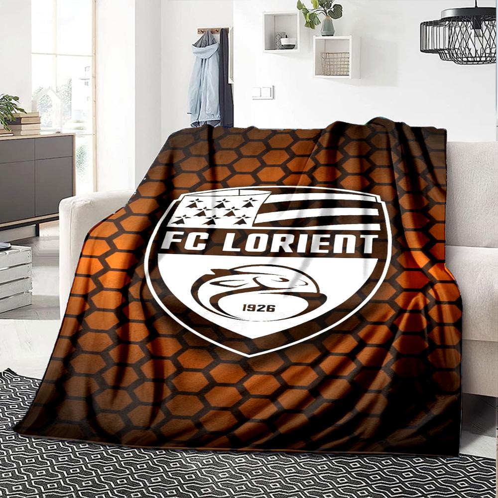 FC Lorient Print Flannel Blanket High Quality Warm Comfortable Cover for All Seasons Perfect for Gifts Home Decor