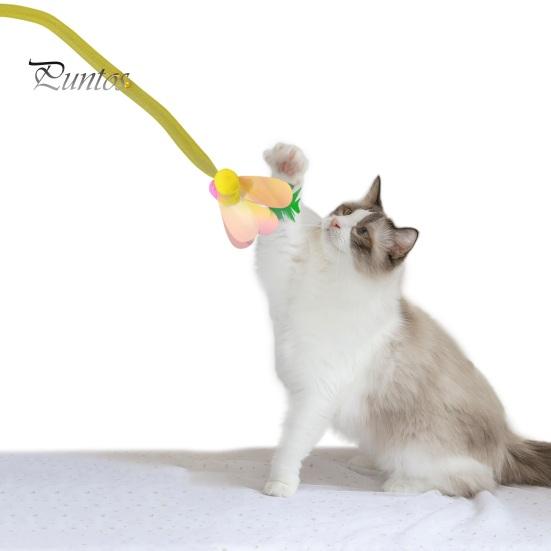 Cat Stick Toy Interactive Small Plush Ball Kitten Teaser Wand Toys with Bell Scratch-Resistant Soft Hose Cat Teaser Stick for Playing