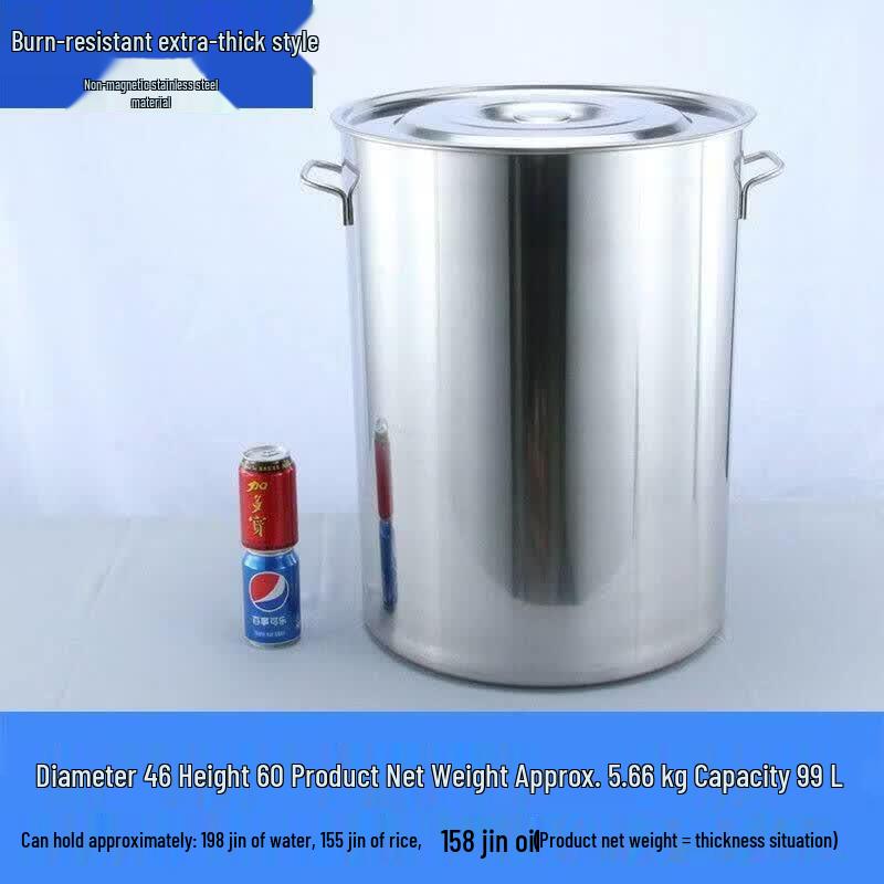 JPHZNB Thickened Stainless Steel Multi-purpose Buckets with Lids, Set of 3