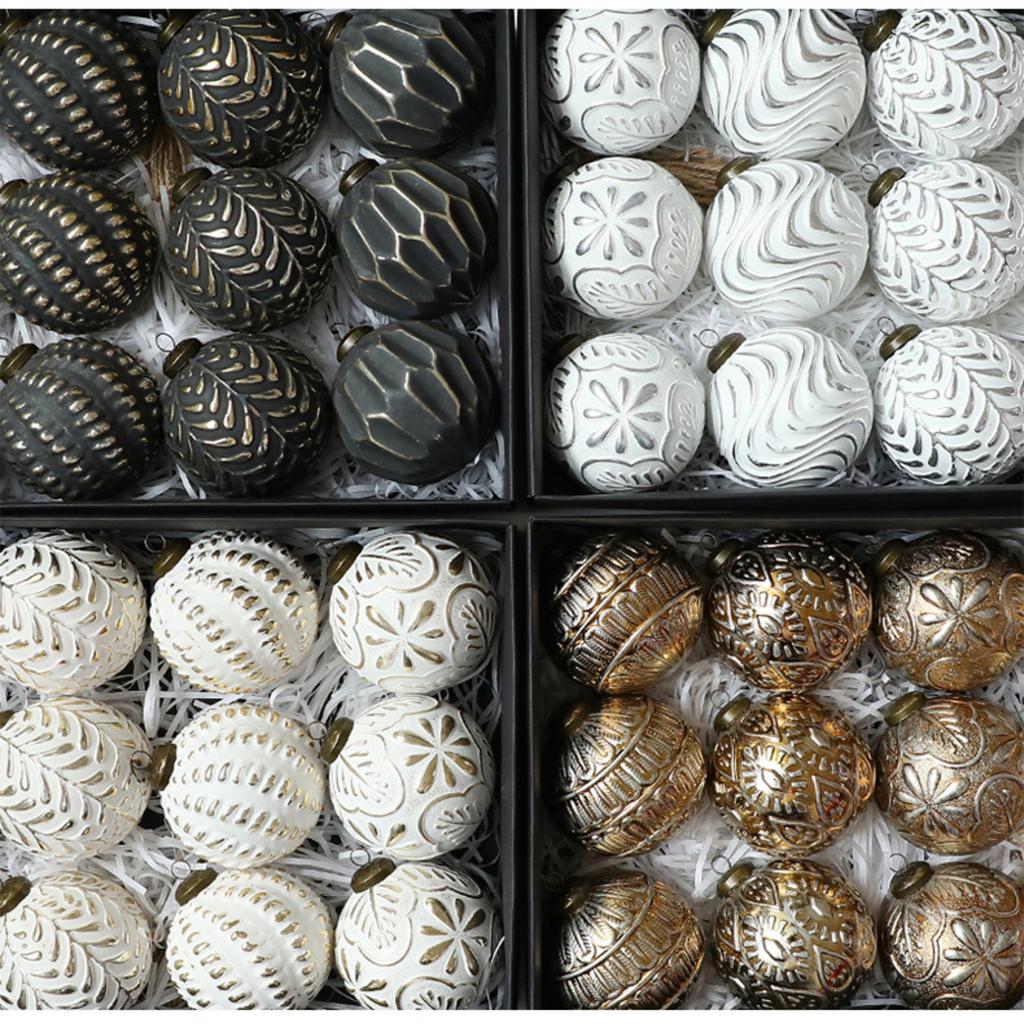 8cm Antique Christmas Ball Pendant, Retro Scratch-Off Christmas Tree Decoration, Christmas Ornaments