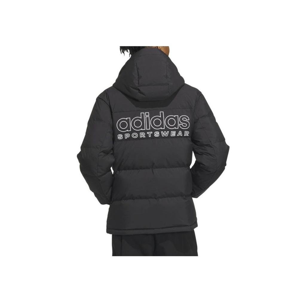 Adidas Logo Casual Windproof Warm Loose Hooded Jacket Men Jackets Black IW0779