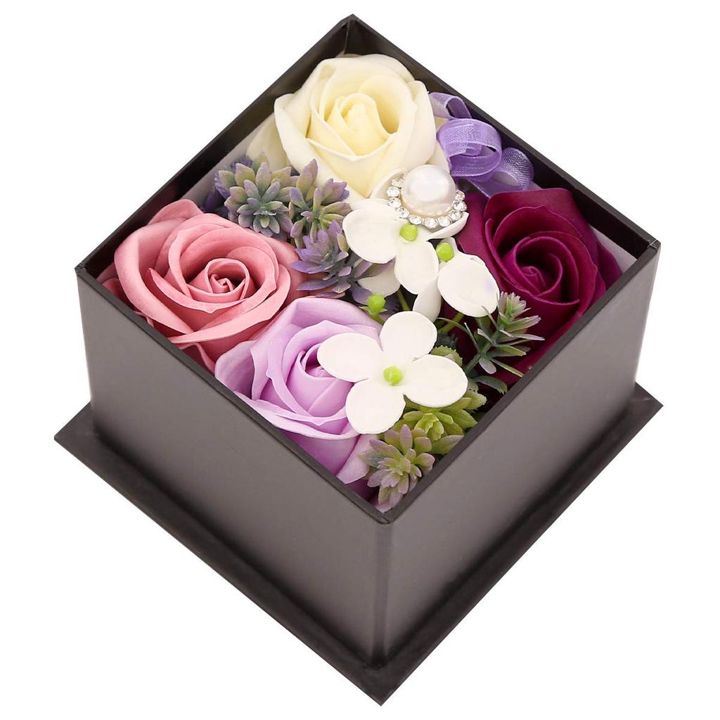 Soap Flower Box Bath Fragrance Bath Additive Couleur Bath Fragrance S Purple Gift Day 767913 Q-FLA Mother's