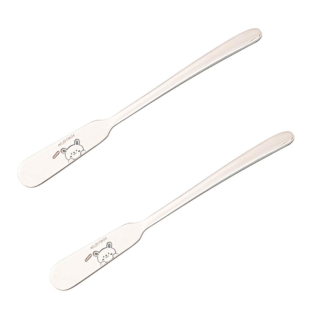2/4pcs Cute 304 Stainless Steel Butter Knife Bread Toast Jam Spatula Spreader Long Handle Cheese Cutter Kitchen Tools