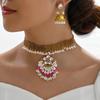 Southeast Asia Indian Ethnic Gemstone Beaded Earrings and Necklace Set