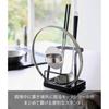 Yamazaki LadLe   Pot Lid Stand L bLack W14 D12.3 H15.2cm modeL 1552