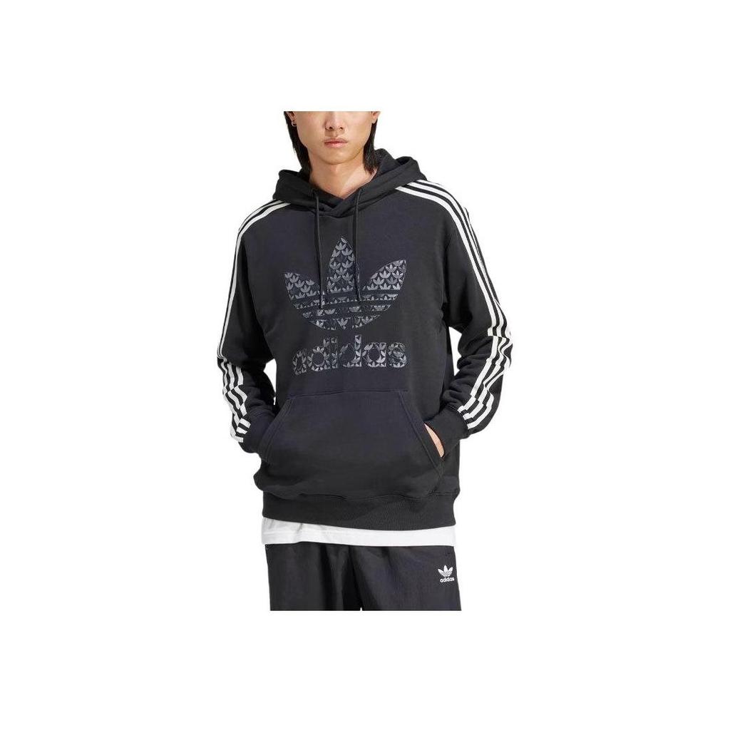 adidas Originals Classic Mono Graphic Hoodie Herren Hoodies Schwarz IS2933
