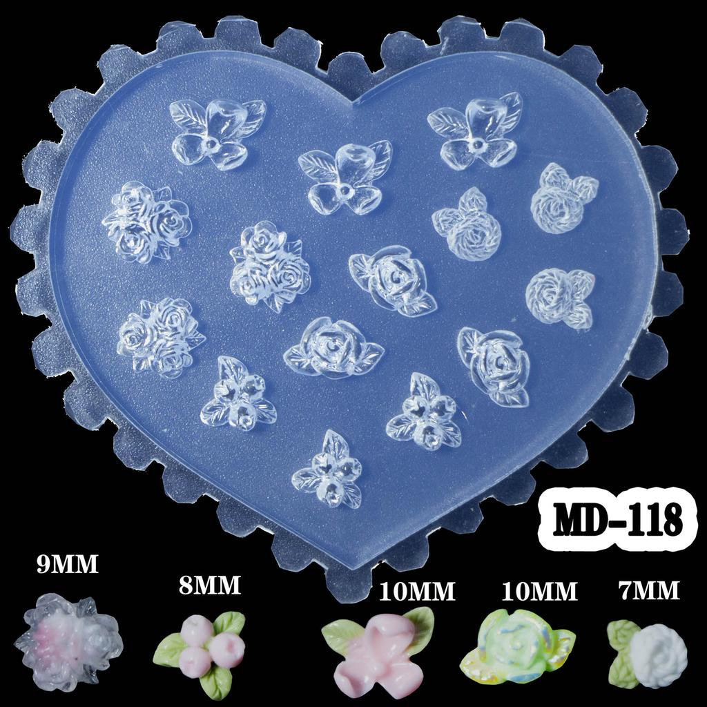 Stampo in Silicone per Nail Art Fiori 3D Stampi per Creazione Unghie Stencil per Unghie Goffrati Stampo per Scultura Decorazioni per Manicuristi