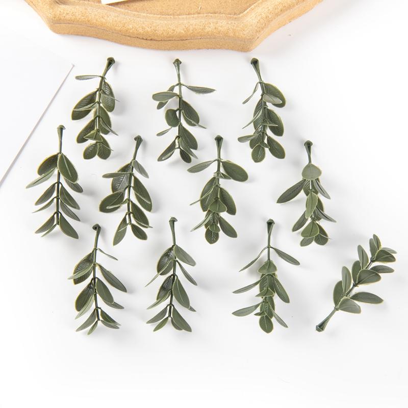 50/100PCS Artificial Plants Leaf Wedding Party Home Decor Accessories Diy Cake Candy Box Garland Christmas Decorative Flowers