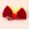 2Pcs Christmas Retro Velvet Bow Hair Clips For Girls Sweet Glitter Reindeer Antlers Rhinestone-embellished Hairpins Accessories