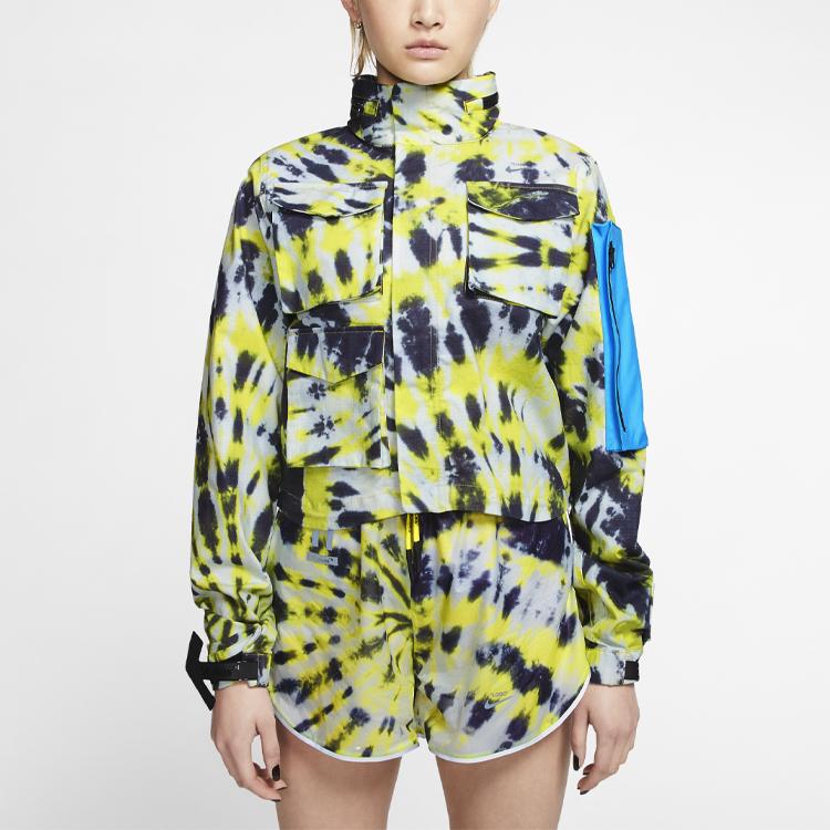 Off-White X Nike Lab Women's Tie Dye NRG "Keep Back" Jacket Volt Blue CK4808-702
