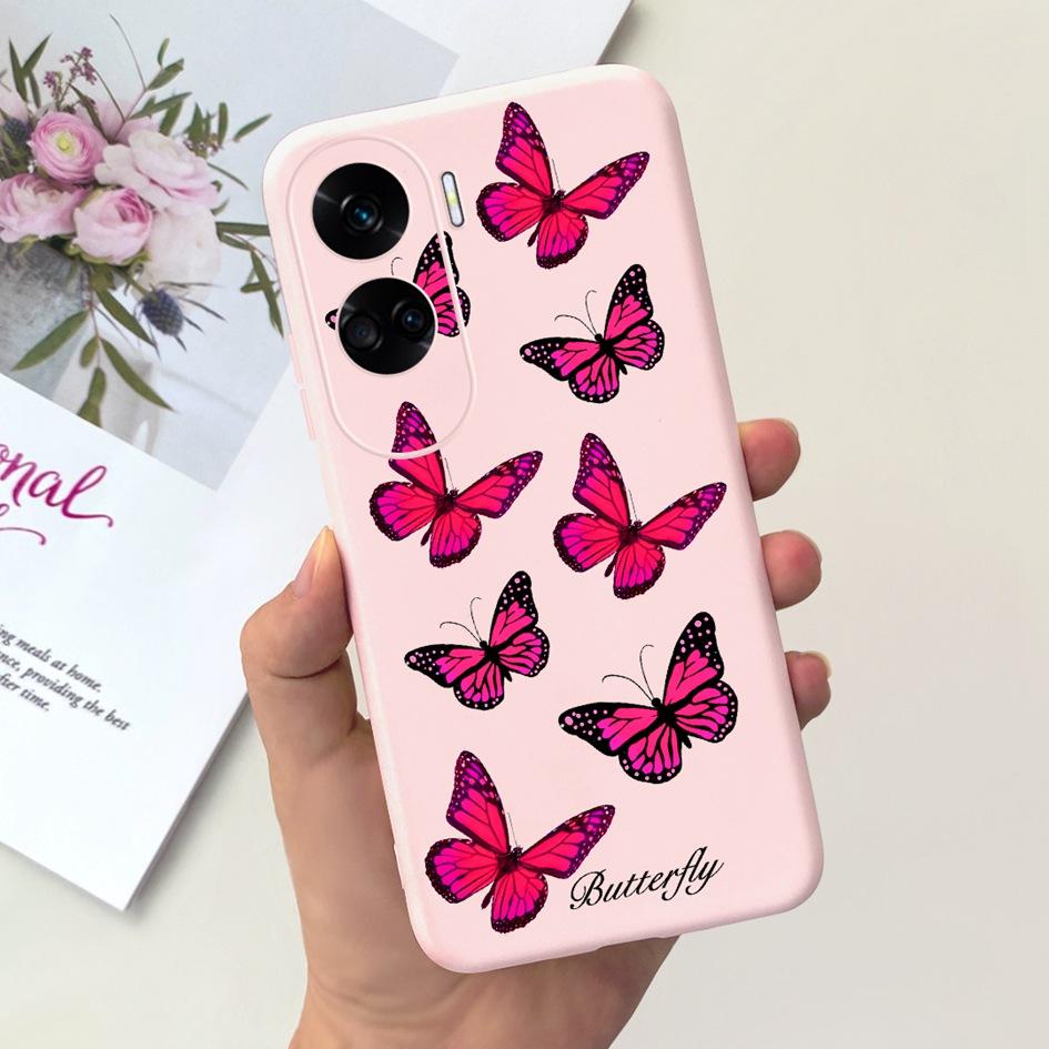 For Cover Honor 90 Lite Phone Case CRT-NX1 Fashion Butterfly Cartoon Slim TPU Soft Silicone Back Cover For Honor 90Lite 5G Funda