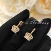 Elegant Crown Earrings for Women Luxury Zircon Stud Earrings Fashionable European Style Ear Cuff Jewelry