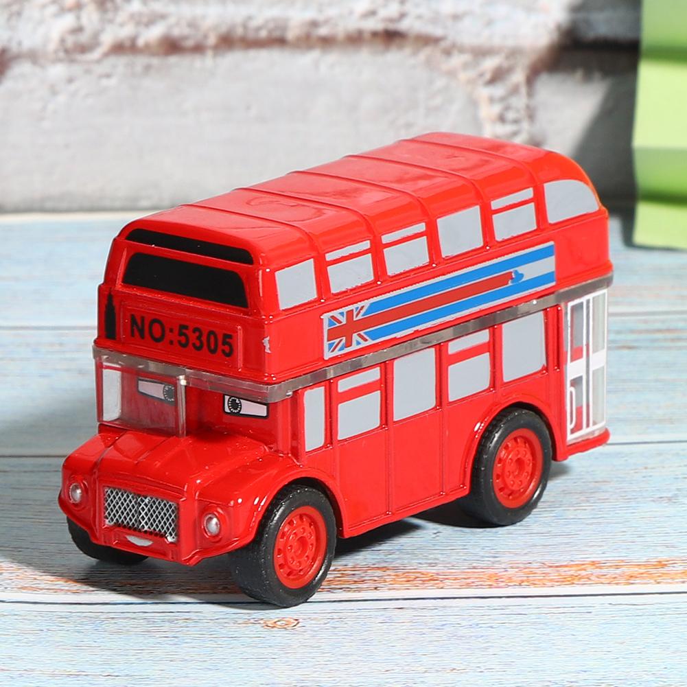 Cartoon Bus Alloy Car Toy Highly Simulation Children Kid Pull Back Vehicle Toy Model(Red )