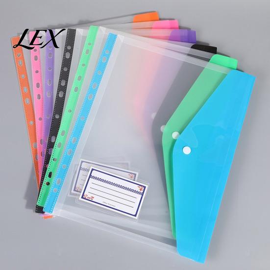A4 Letter Size Storage Pouches 11-Hole Expanding File Pocket, Assorted Colors Large Capacity Document Clear Plastic Sleeves Holders, Waterproof Binder