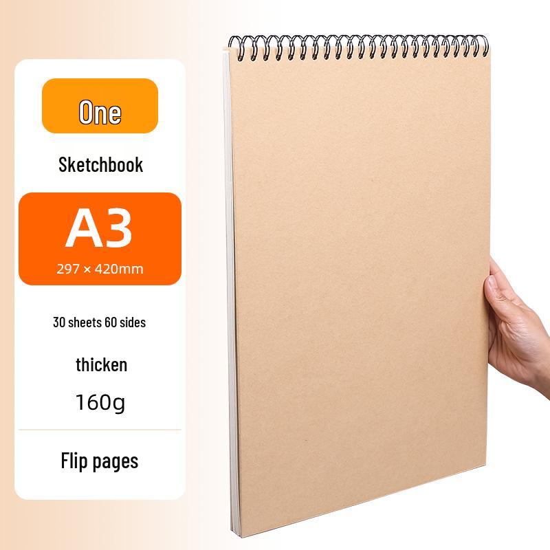 A4 Hardcover Spiralgebunden Verdicktes Skizzenbuch - Zeichenbuch für Kunststudenten mit losen Blättern 8K für die Grundschule.
