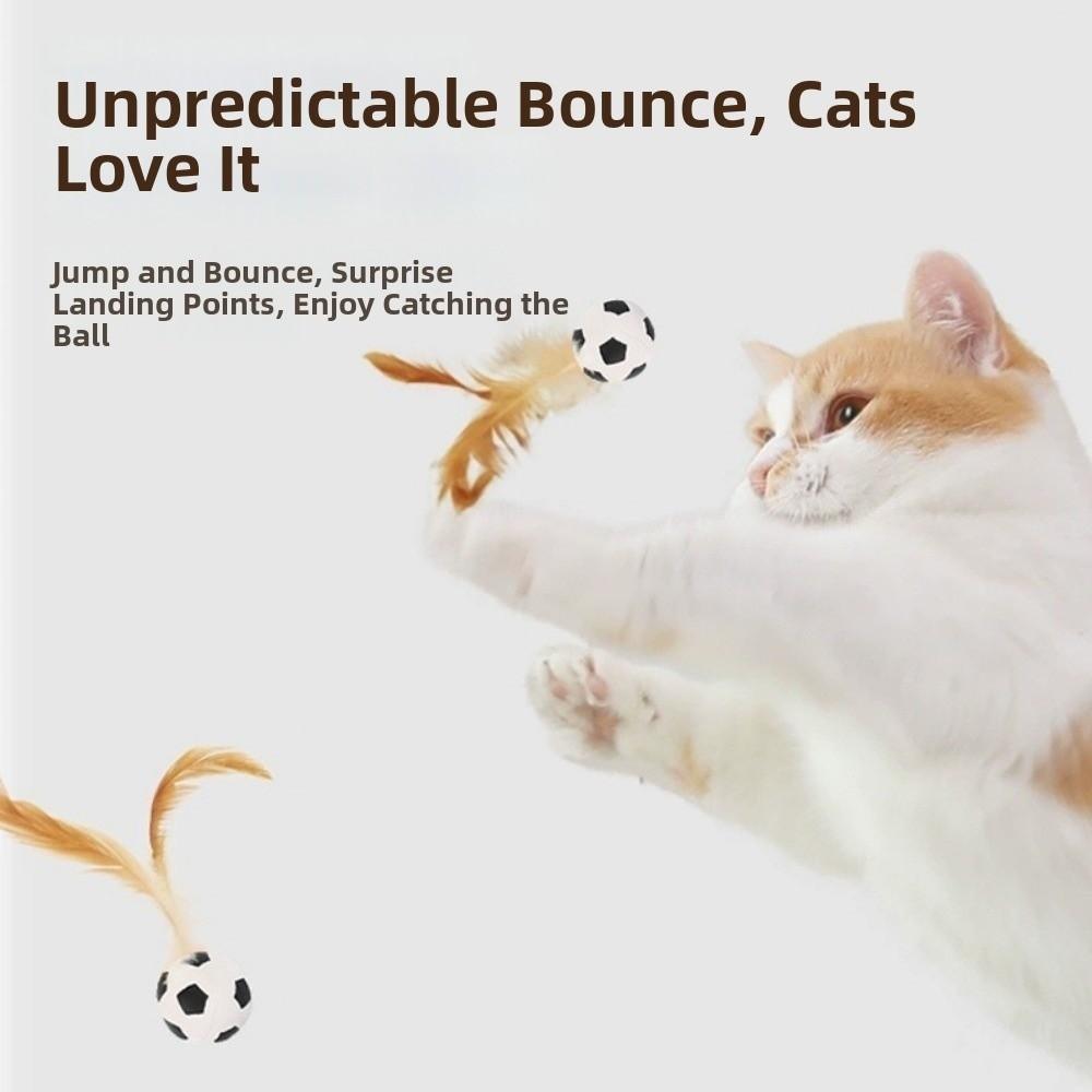 3Pcs Chewing Resistant Cat Interactive Ball Toy Solid Biting Cat Feather Ball Toys  Pet Teasing