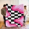 Contemporary Abstract Waves Fleece Blanket - Soft Breathable 100% Polyester, High-Definition Digital Print, All-Season Cozy Thro