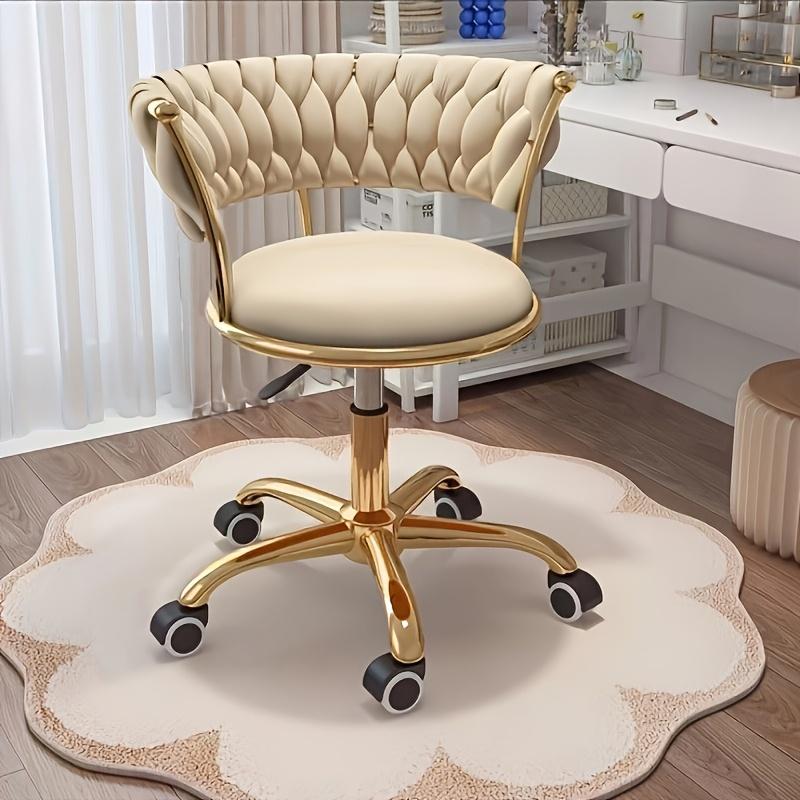 Swivel Adjustable Height Vanity Stool, Modern Dressing Accent Chair for Bedroom Makeup Salon Spa Home Office