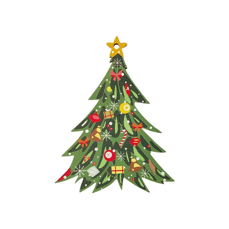 Christmas Wooden Santa Claus Car Pendant Decoration