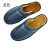 Luxury Cow Split Leather Men's Handmade Men Home Slippers Spring Slip on Soft Comfortable Black Brown Bedroom Indoor Flat Shoes