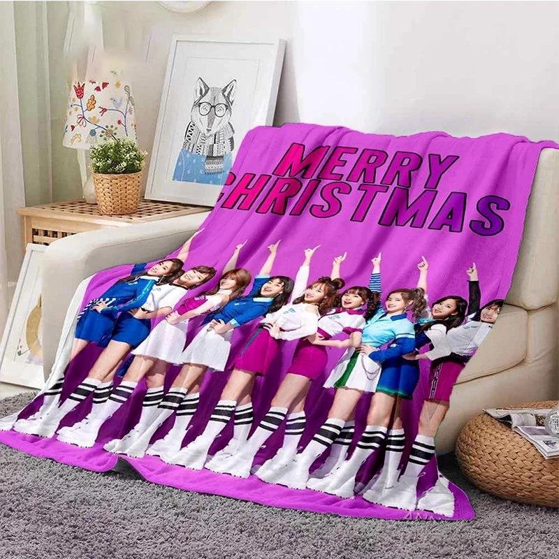 Coperta Kpop Twice Gruppo di Ragazze Moda Stampata Coperta in Flanella Regalo Divano Ufficio Letto Coperta Calda Camera da Letto Ragazze Copriletto