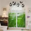 2PCS Digital Printed Sheer Curtain, Green Soccer Football Field, Sports Theme Boys Room Decor for Living Room Bedroom Home Decor
