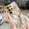 Marble Texture Electroplated Golden Phone Case For Samsung Note 10 20 A06 A07 A12 A13 A14 A15 A16 A17 A22 A23 A25 Glass Cover