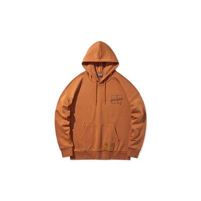 Badfive Basketball Series Fleecegefütterter Warmer Lockerer Hoodie Herren Hoodies Amberbraun AWDQ767-2