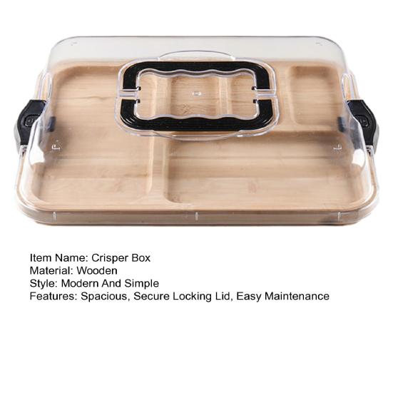 Holz-Bento-Box mit Deckel & Griff Mehrteiliger Lunchbehälter für Snacks und Unterhaltung Tragbare Auslaufsichere Charcuterie-Platte für Mahlzeiten