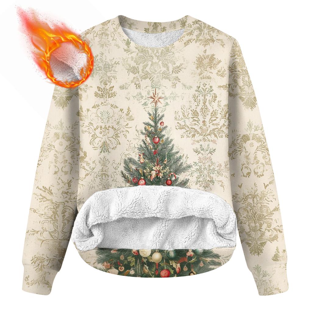 Men's Round Neck Fleece-Lined Thick Warm Sweatshirt