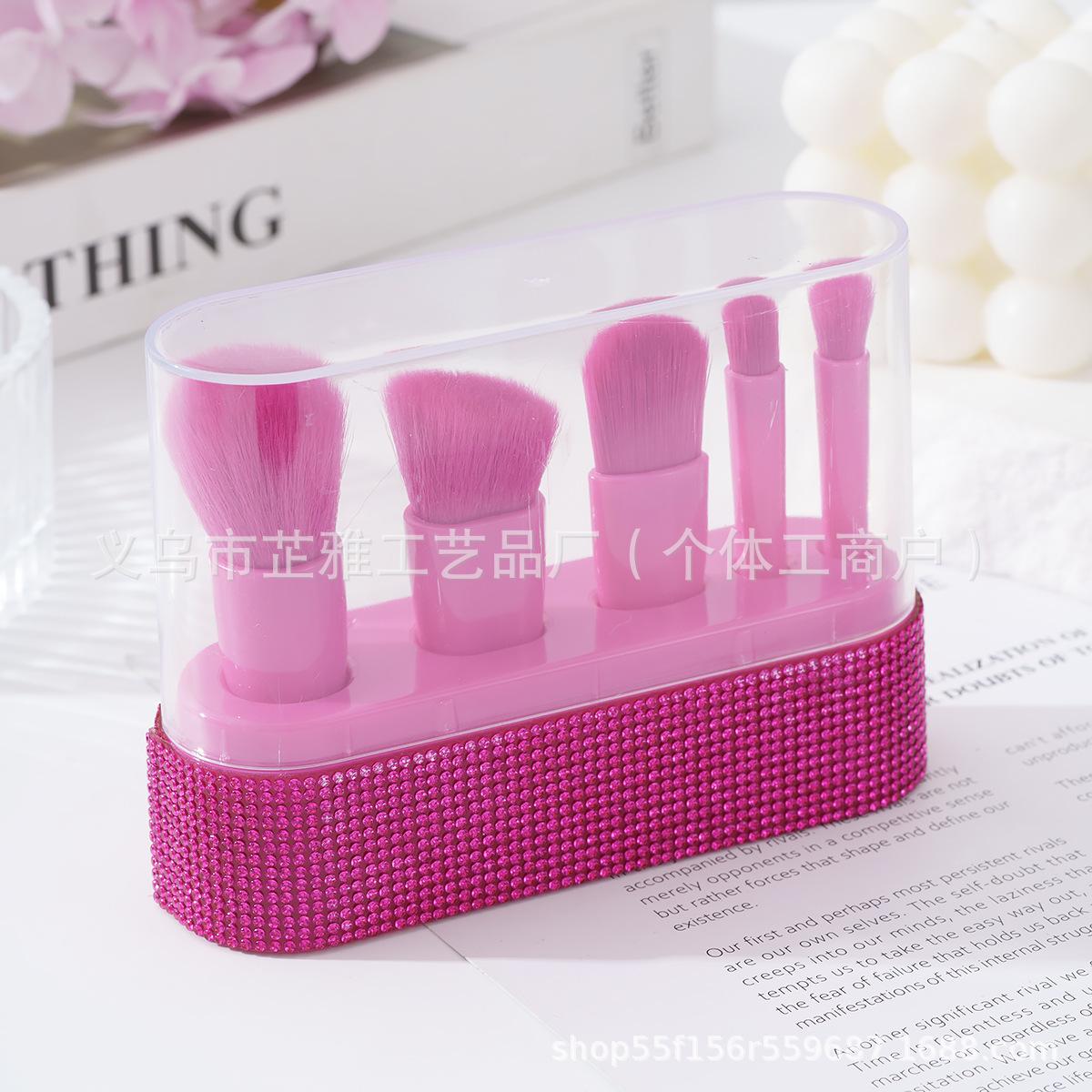 

Diamond Cute Set Makeup Brush Travel Portable Super Soft Loose Powder Grooming Brush Concealer Brush Eyeshadow Brush Gift розы красного