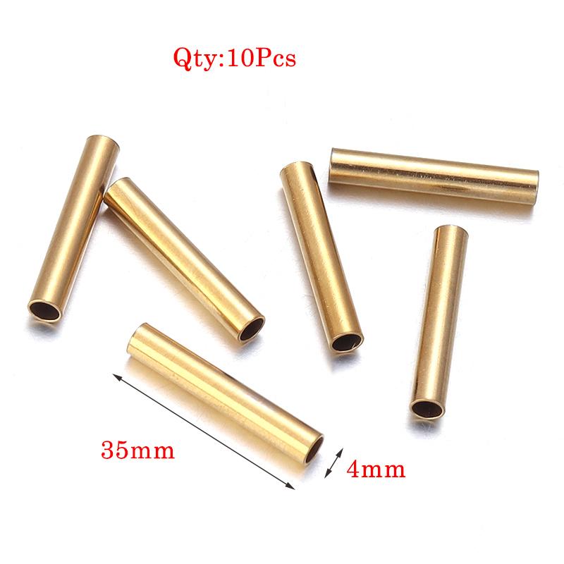Stainless Steel Curved Tube For Jewelry Making Gold Color Straight Beads Connector Bracelet Necklace Diy Jewelry Finding