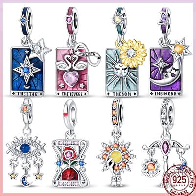 Nové Měděné 12 Znamení Zvěrokruhu Tarot Slunce Hvězda Měsíc Korálky Vhodné Pro 3mm Originální Náramek DIY Dárek