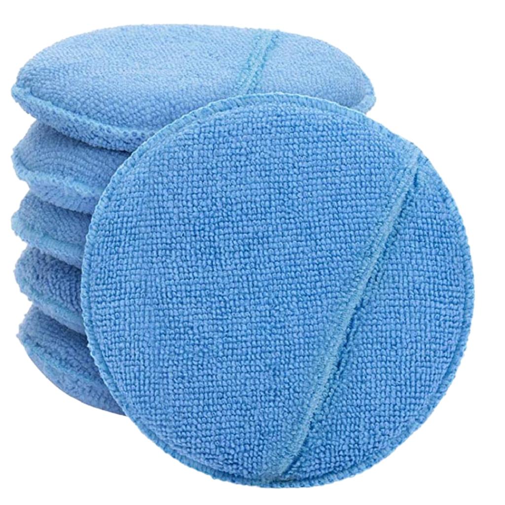 6PCS Microfiber Wax Applicator Pads Car Wax Applicator Buffing & Detail Polishing Foam Pads for Car Cleaning and Fine Polishing