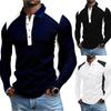 Men's Leisure Button Flip Collar Long Sleeves Upper Garment