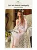 Elegant French Lace Modal Princess Nightgown - Women's Long Sleeve Sleepwear for Spring and Autumn