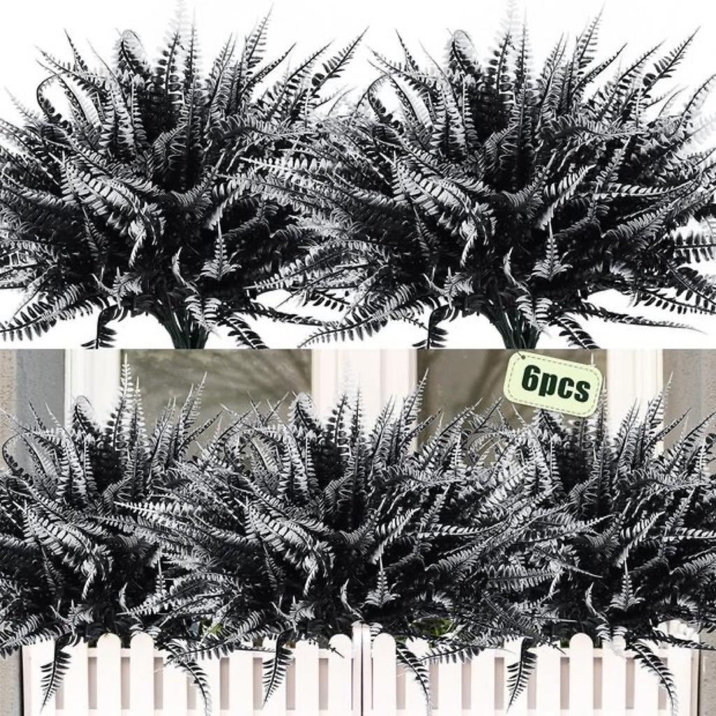 Black Halloween Decoration Plastic Fake Flowers Eucalyptus Rose Lavender Bundle Thanksgiving Flowers Thanksgiving