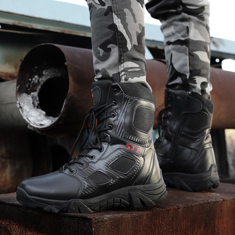 New Men Tactical Boots Waterproof Safety Desert Hunting Hiking Shoes Work Unisex Lace Up Army Brand Motorcycle Climbing Shoes
