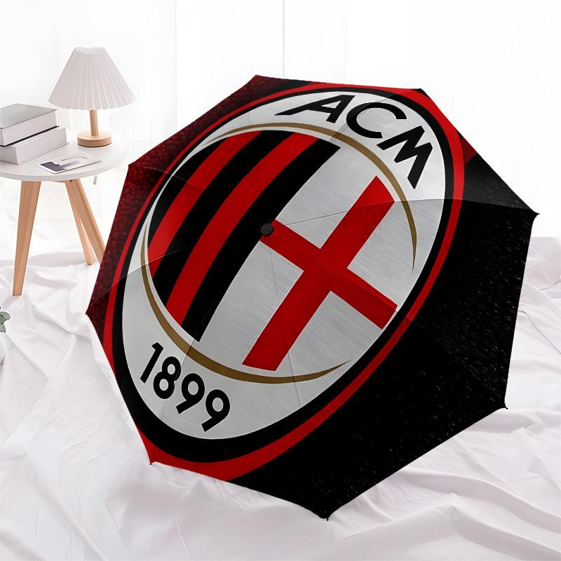 AC Milan, 1899 Automatic Opening and Closing, 8 Rib Structure Portable Umbrella, Suitable for Men and Women In All Seasons  Perfect Gift for