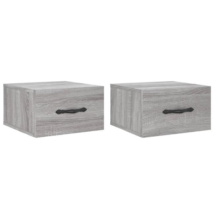 VidaXL Wall-mounted Bedside Tables 2 Pcs Sonoma Grey 35x35x20 Cm 829817