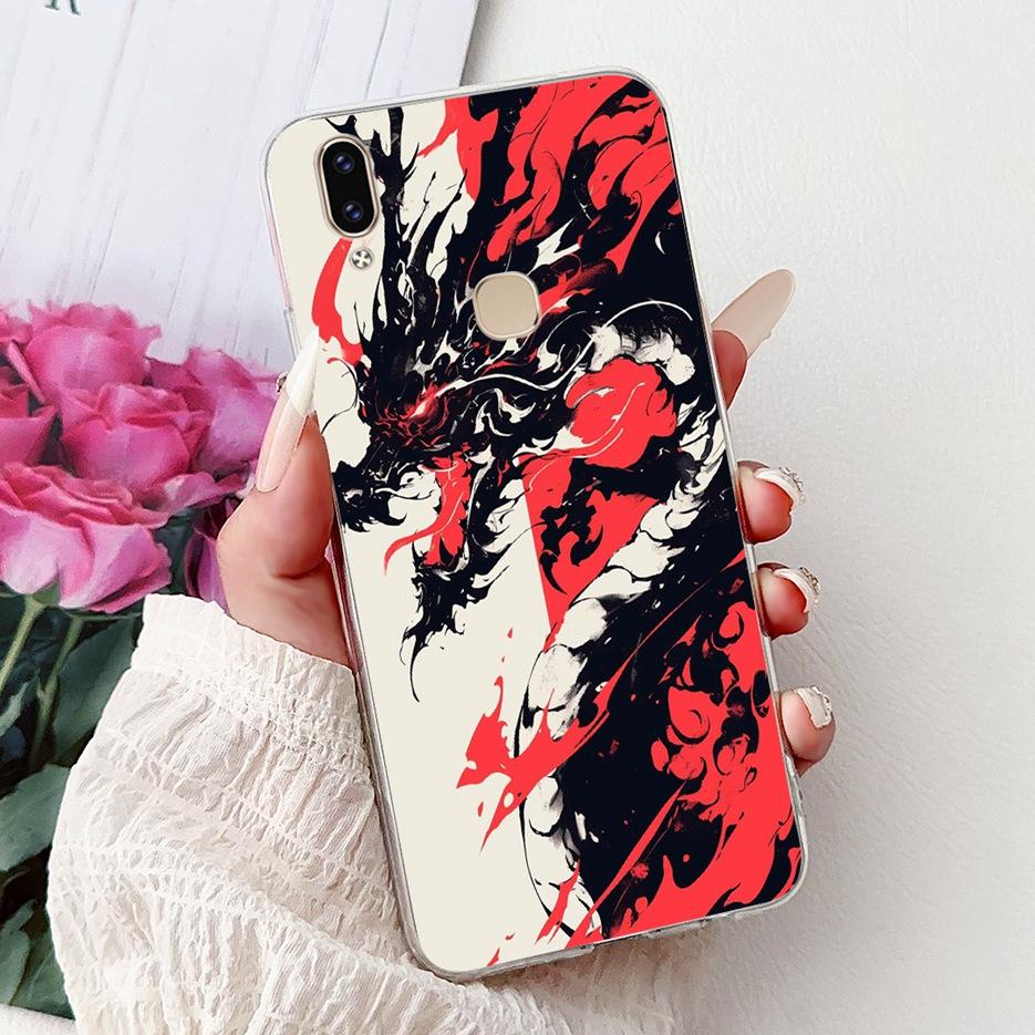 Für Vivo V9 Youth Hülle 1727 1726 Niedliche Liebesherz Bemalte Abdeckung Weiche Dünne Handyhülle Für Vivo Y85 Y89 V 9 Youth VivoV9 6GB Fundas