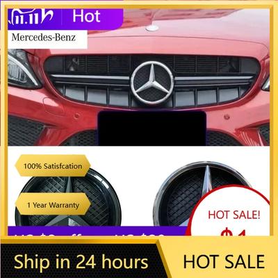 Dla Mercedes Benz Czarna ramka i srebrna ramka dekoracja dla Mercedes Benz W205 C E ML GL GLA CLA 2013-2016 Samochód Przednia Kratka