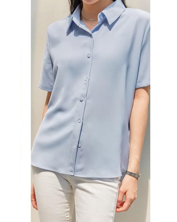 Collared Office Office Commuting [RCL] Women's Shirts, Shirts, Opaque, Wrinkle-free, Shape-retaining, Casual, Blouses, Wear, Summer,