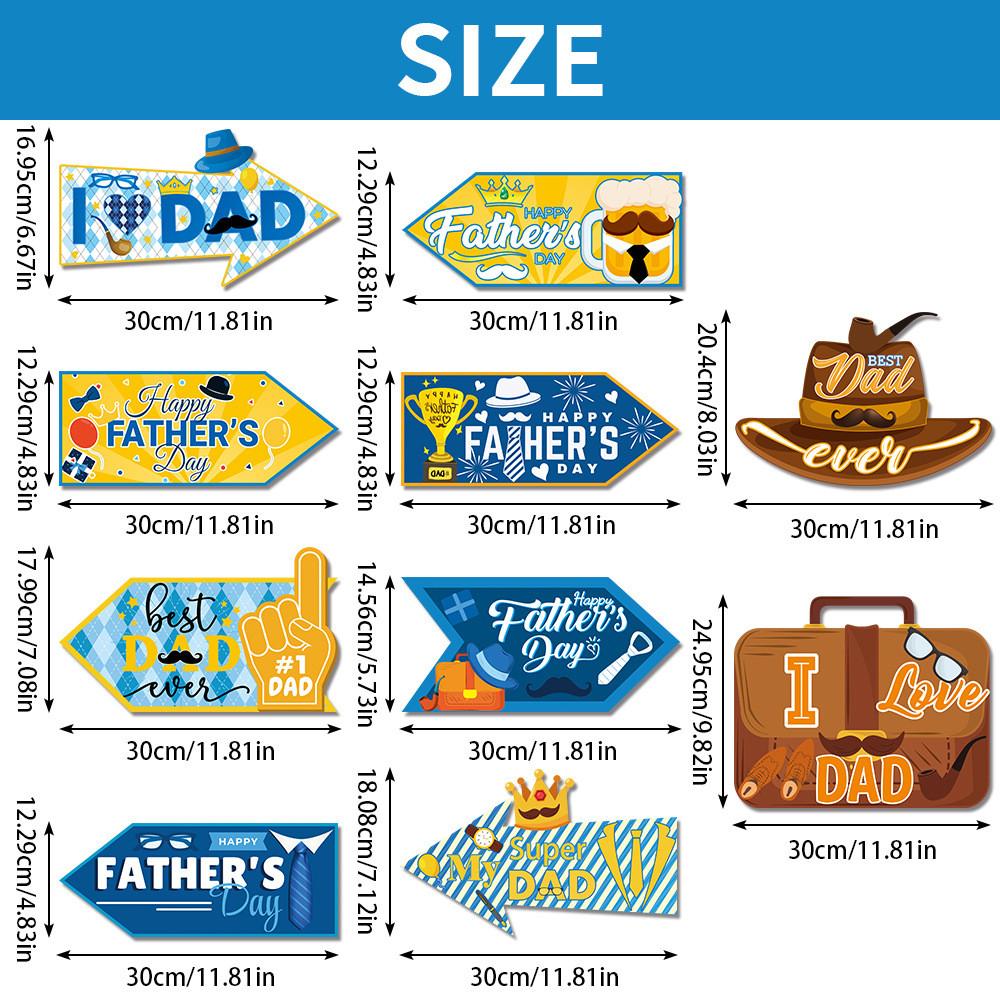 Themed Day Father Paper Wooden Stakes Directional Signs Party Scenes Decor Props